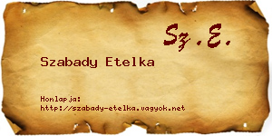 Szabady Etelka névjegykártya